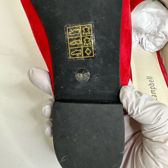 Stunning red suede slides with gold dragon detail - Picture 7 of 8